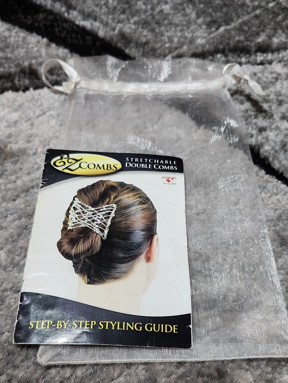EZ COMBS SET-OF-4 DOUBLE METAL BEADED HAIR STYING CLIPS ACCESSORIES